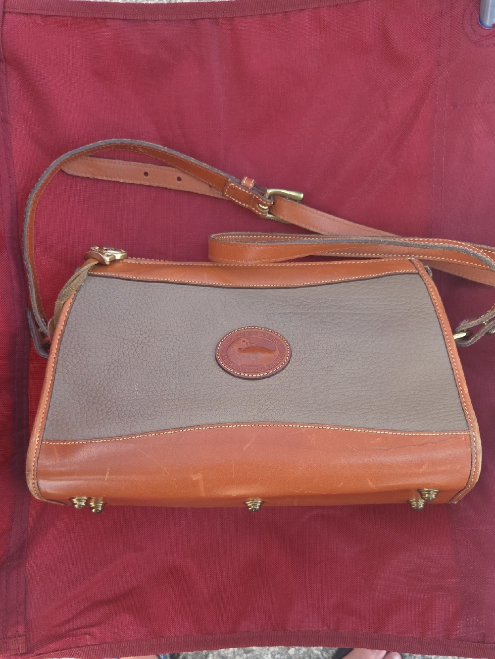 Dooney & Bourke Brown and Tan Leather Crossbody Bag